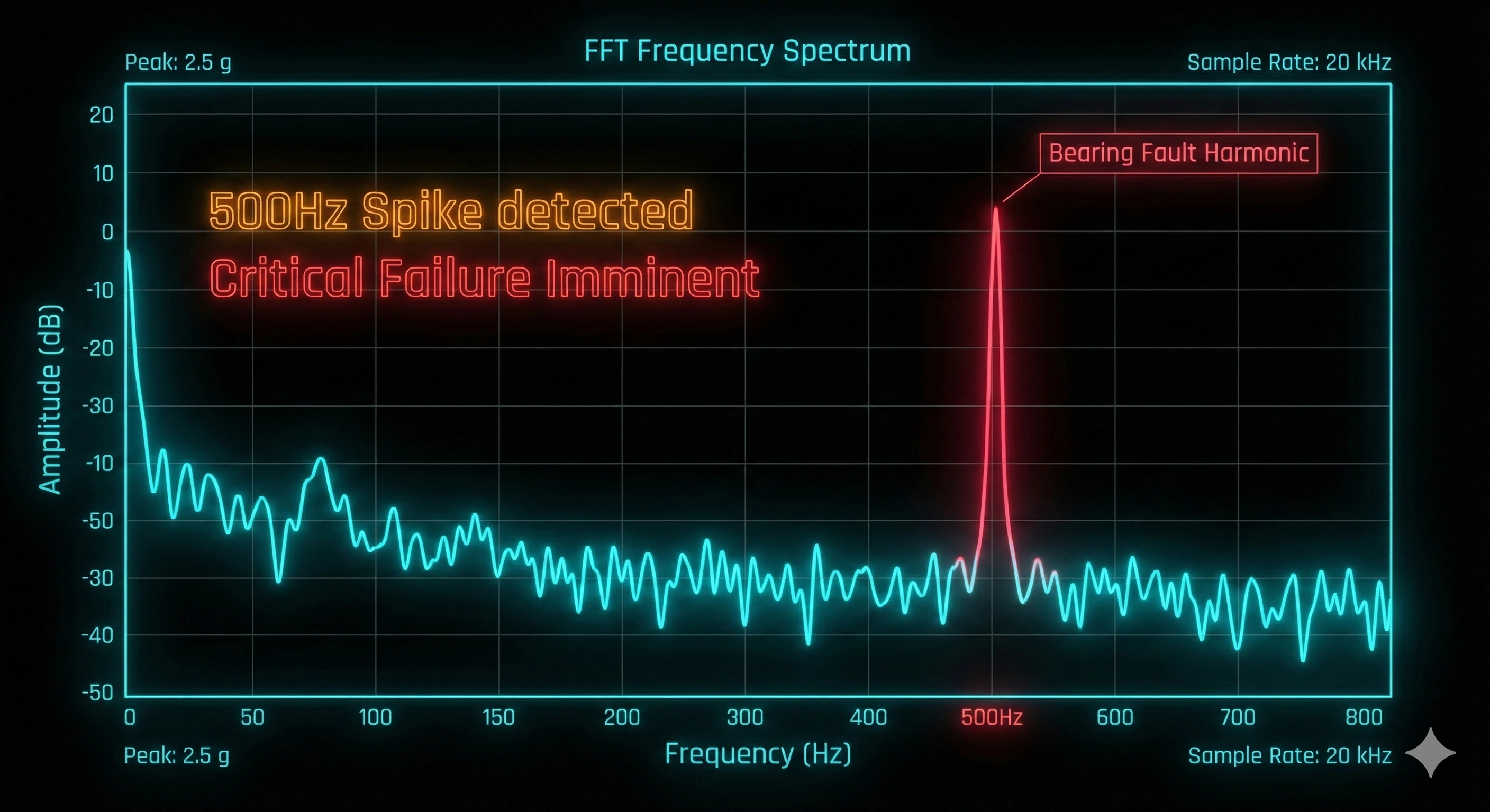 Frequency spectrum analysis graph